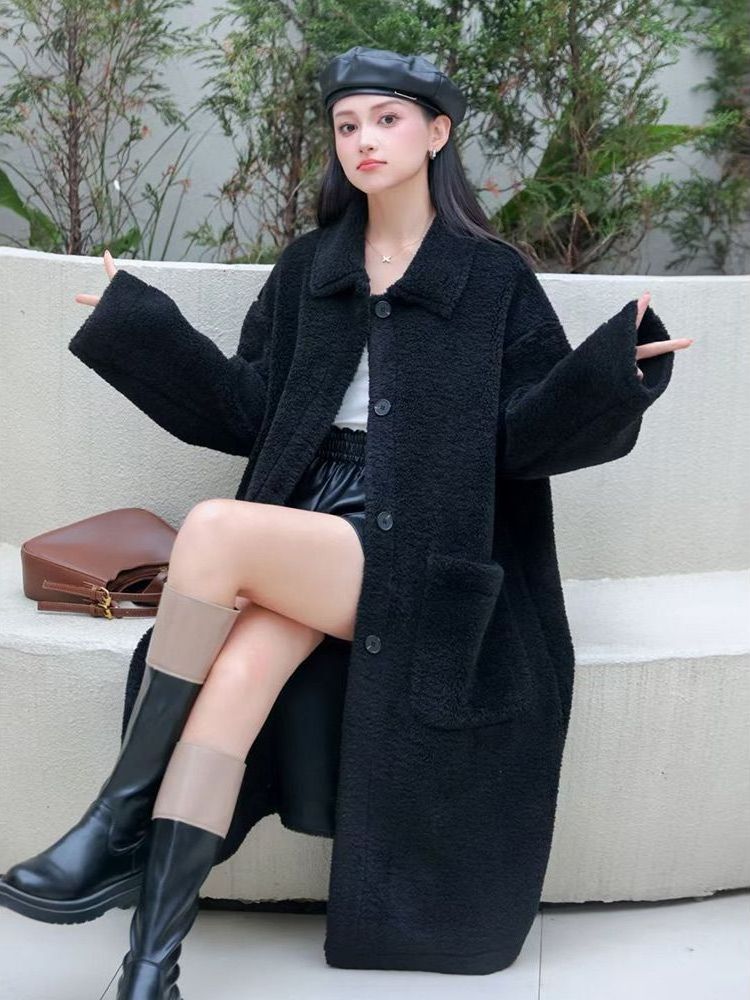 Wool Coat Peacoat - Japanese Style plus Size Women's Long