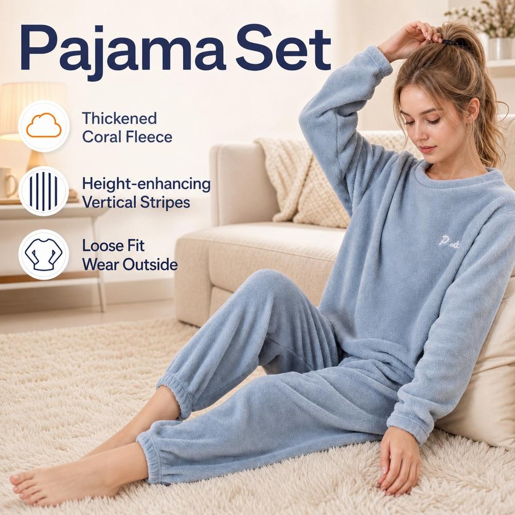 Coral Fleece Homewear Set Paja - Corduroy Pant Warm review and price